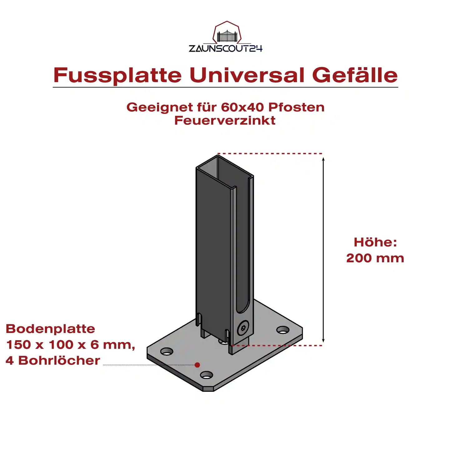 Base plate universal variable (slope) hot-dip galvanized