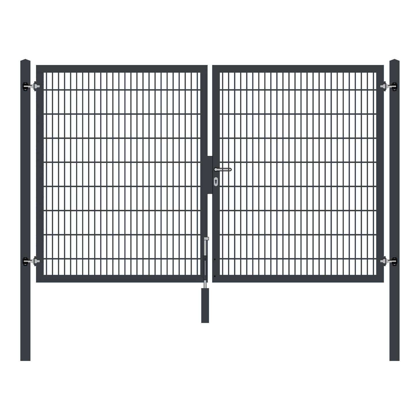 Gartentor 2-flügelig Premium 180° (Lichteweite 4140 mm)